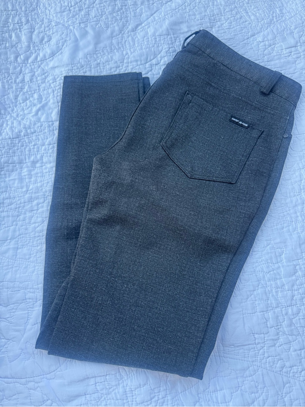 DKNY Charcoal Heather Stretch Pants